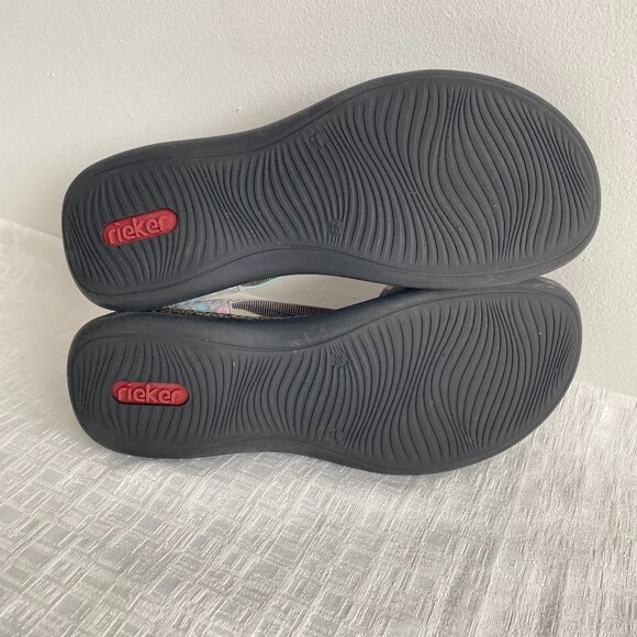 Rieker Anti Stress Multi Shimmer T Strap Sandals Sz 8 - Picture 9 of 12